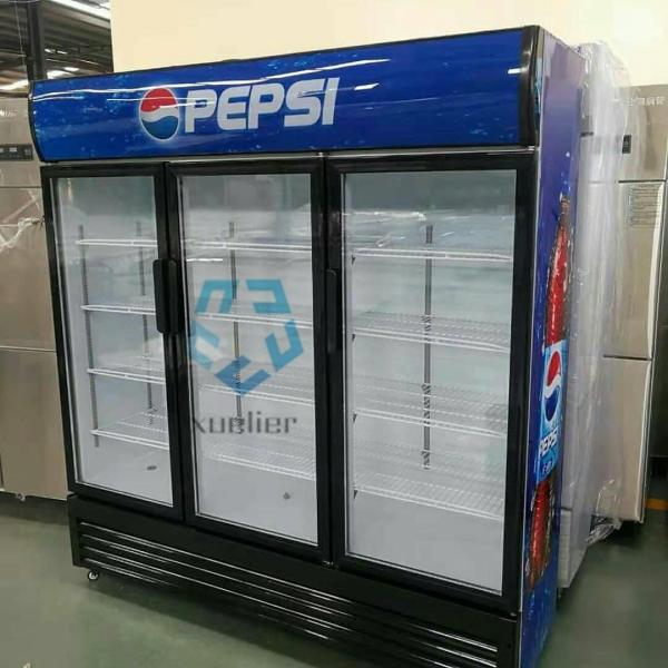 Three Door Beverage Showcase Commercial Upright Cooler Energy Drink Refrigerator