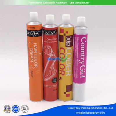 Colorful Metal Tube Empty Aluminium Tubes  for  Hair Color cream with plastic lids