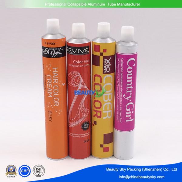 Colorful Metal Tube Empty Aluminium Tubes  for  Hair Color cream with plastic lids