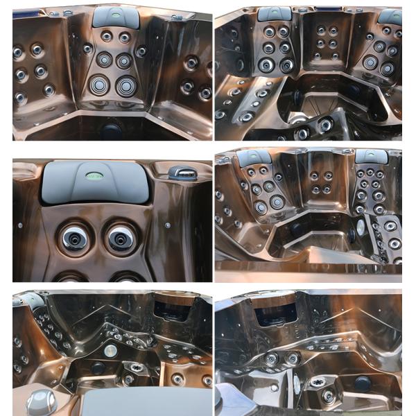 Balneario al aire libre de lujo de la tina caliente de 5 personas con la iluminación superior y una cascada retroiluminada