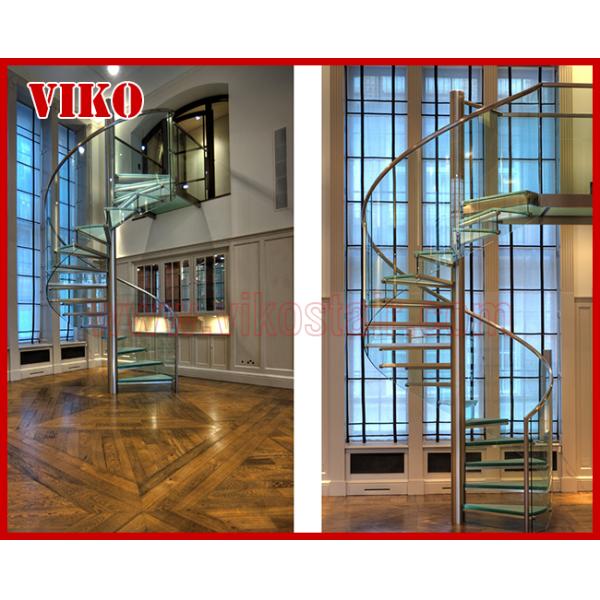 Spiral StaircaseVH41S Tread Tempered glass  Aluminum 304 Stainless Ste  Baluster Glass Handrail 304 Stainless Steel