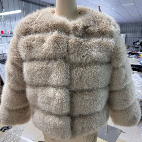 Super Classic Fur Puffer Jacket  Ladies Faux Fur Coat Europe America