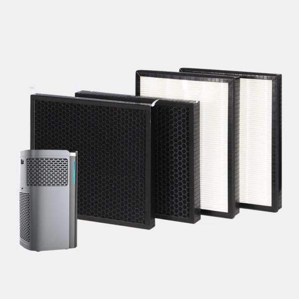 Purificador de ar de alta eficiência de limpeza profunda Filtro de carbono HEPA de grande cobertura Filtro de filtro multicamadas Purificador de ar com luz