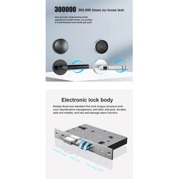 Digital Semiauto Handle Hotel Smart Locks Baking Vanish Aluminium Alloy Material