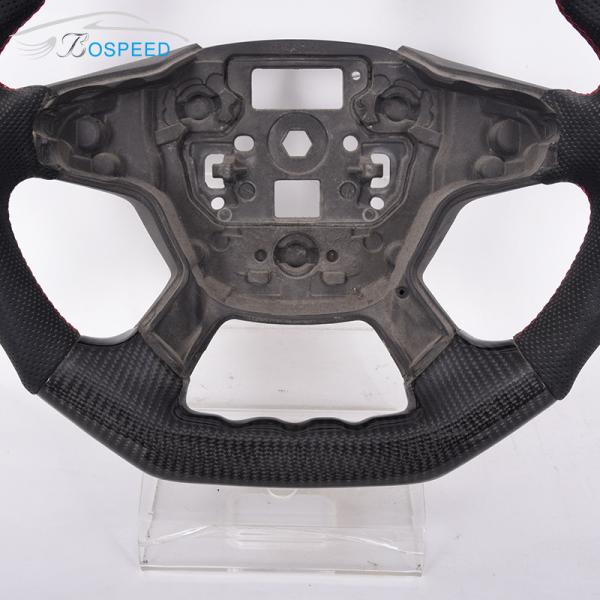 Custom Gloss Carbon Fiber Ford Fiesta Steering Wheel Black Perforated Leather