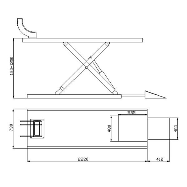 AA-MCL700 élévateur de table hydraulique motorisé pour motos 700kg élévateur de table ATV élévateur de ciseaux élévateur de table élévateur de moto
