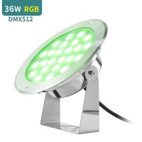 O diodo emissor de luz da lagoa do jardim de DC24V 36W ilumina a luz subaquática da piscina do controle de SS316L DMX512