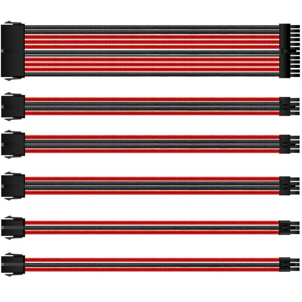 Power Supply Cable Extension Psu extension  Braided Sleeved 30cm computer power cord Set