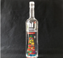 Шардоне 750 мл. Стеклянная бутылка на заказ с бургундской формой и пробкой