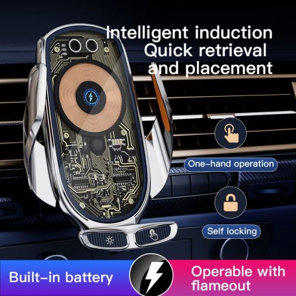 All In One Magnetic Car Phone Mounts Wireless With Type C Charging