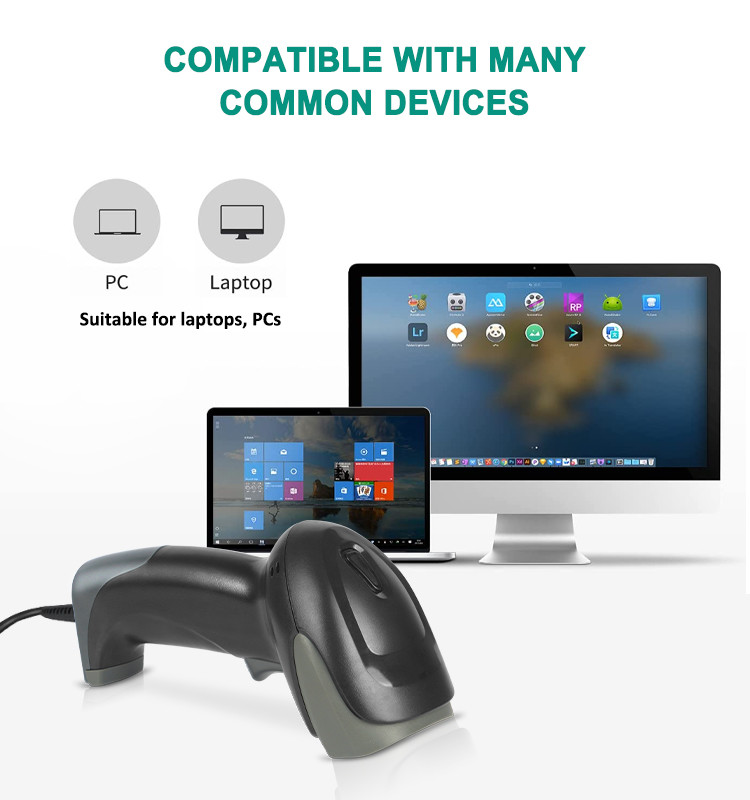 Handheld USB читателя кода штриховой маркировки автоматический 1500 связанный проволокой пунктами блок развертки штрихкода