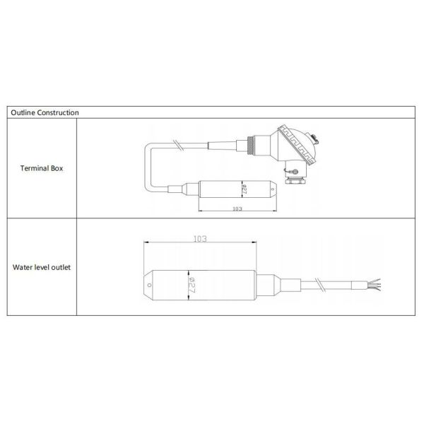 PE/PU/PTFE Cable Options Available Liquid Level Transmitter for Various Testing Environments Pressure Sensor