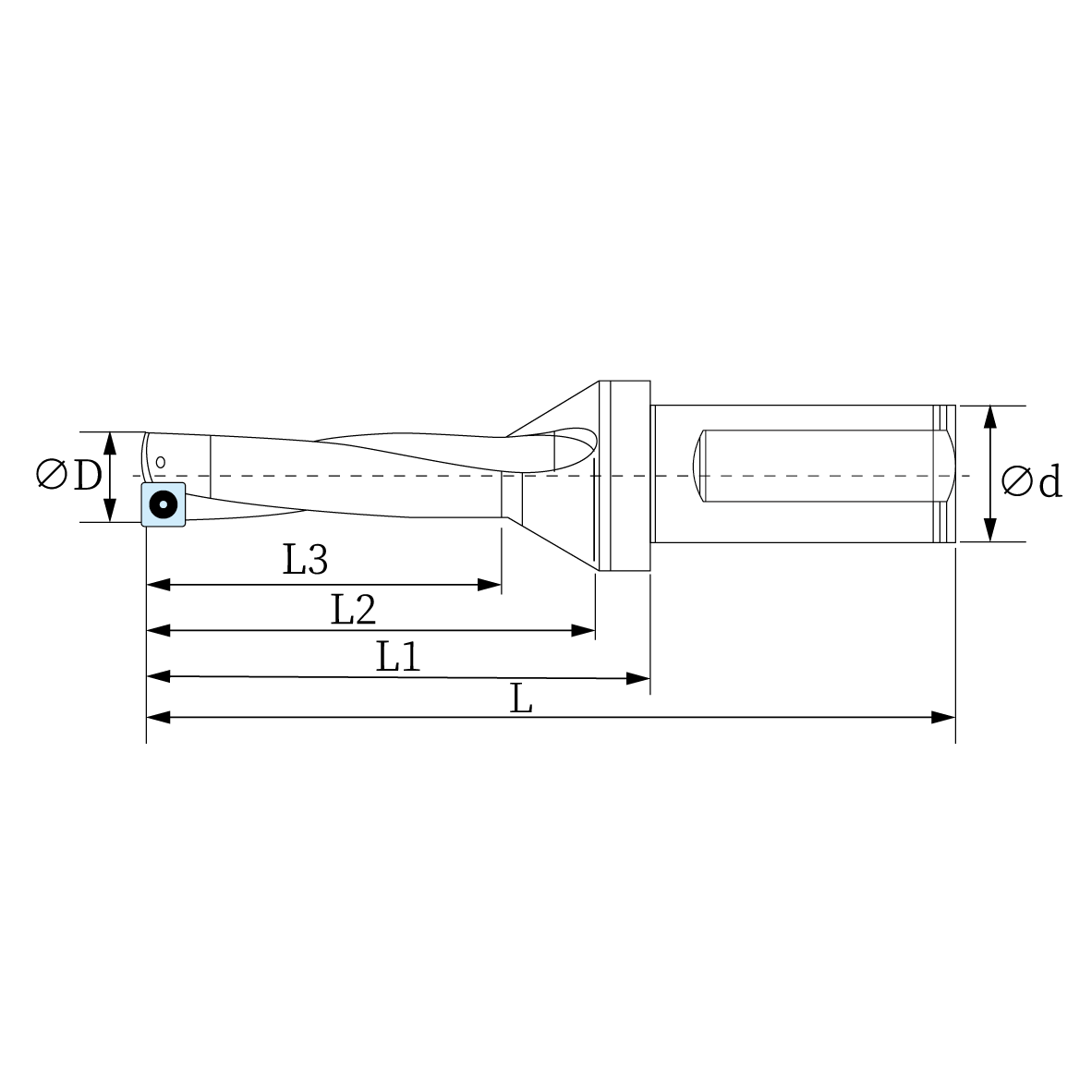 U-drill_S shaped Insert_D×4