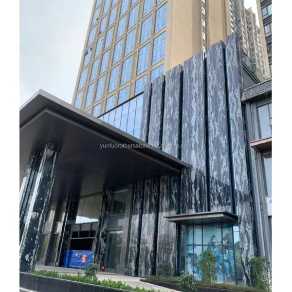 Hotel Surface Finishing Polished Italian Fendy Black Marble with White Veins Tile