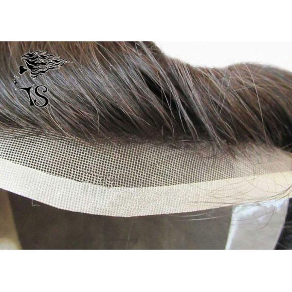 Real Indian Remy Toupee Hair Replacement System With Fine Mono Base 6 inch
