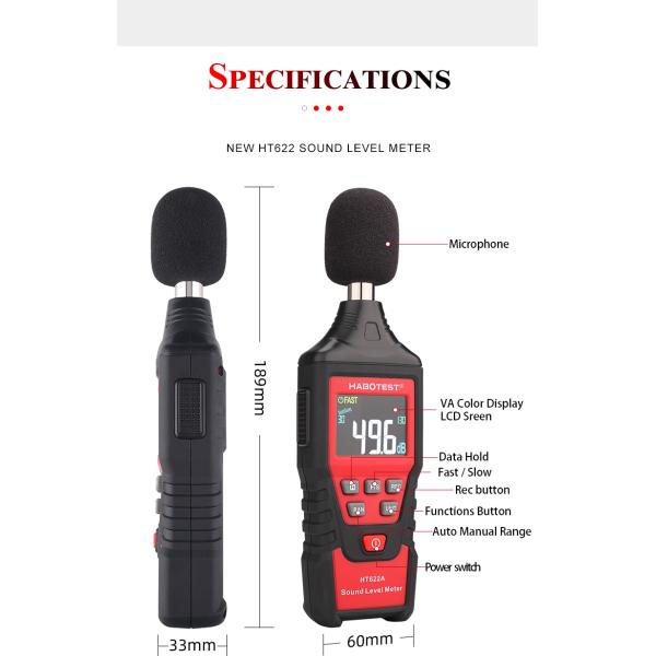 Измеритель уровня HT622A цифров, Handheld измеритель уровня 50dB