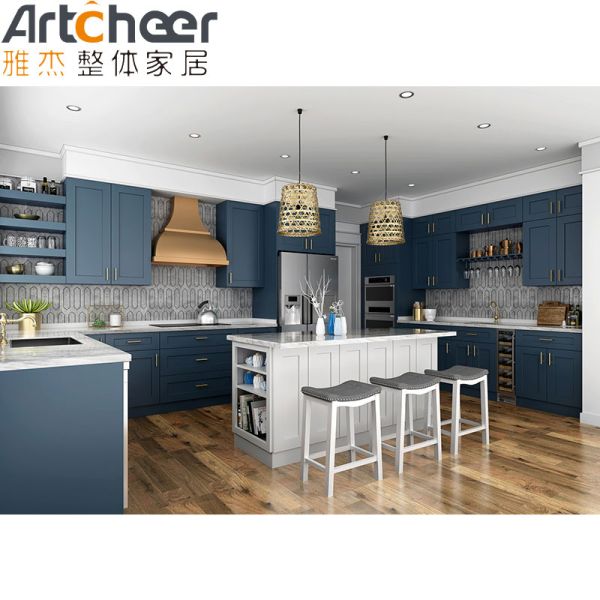 Solid Wood Lacquer Finish Kitchen Cabinet Ready to Assemble for Modern Modular Kitchen