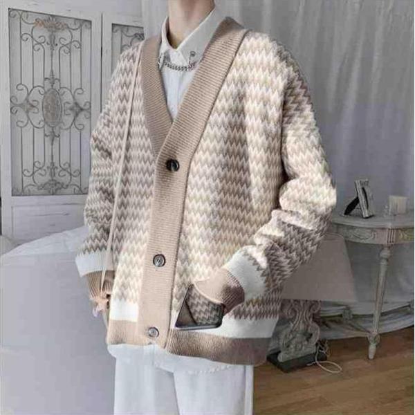 BEIANJI Youth Hip Hop Loose Handsome Contrast Color Sweater 12 Gauge