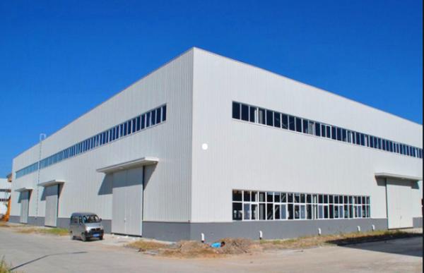 Office Galvanized Prefabricated Steel Building With Sloped Roof And Concrete Foundation