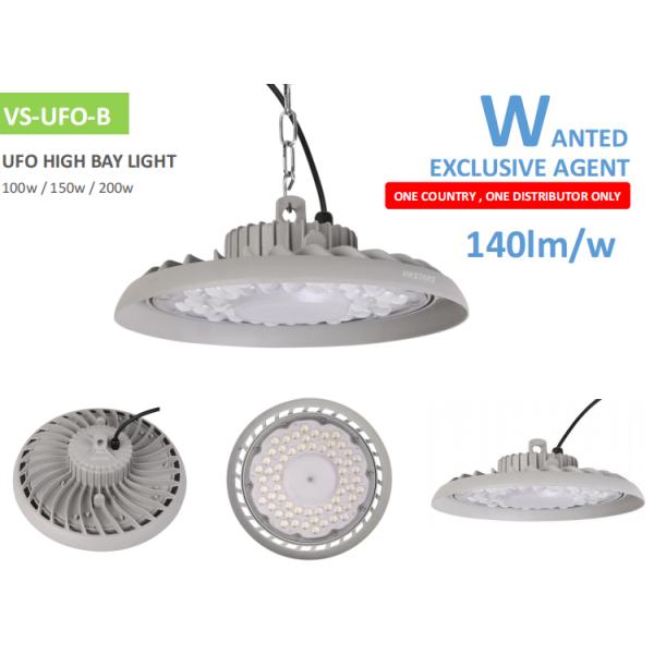 Bahía del UFO 100W LED del gris alta que enciende 135lm/W 295*95m m para la corte de bádminton