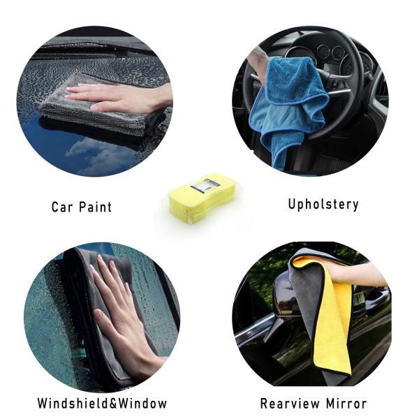 23x11.5x5.5cm Large Yellow 8 Shape High Density Car Cleaning&Washing Sponge Pad