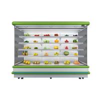 Refrigerador de ventilador de refrigeração multideck com frigorífico aberto e display para vegetais