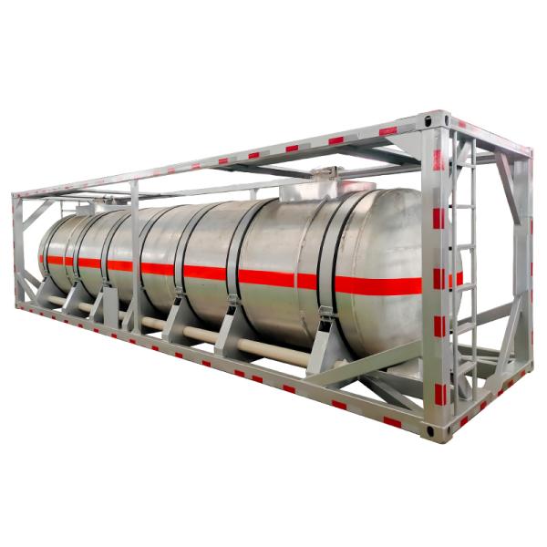 30FT Aluminum Alloy Tank Container For Diesel Fuel Sodium Hypochlorite Caustic Soda