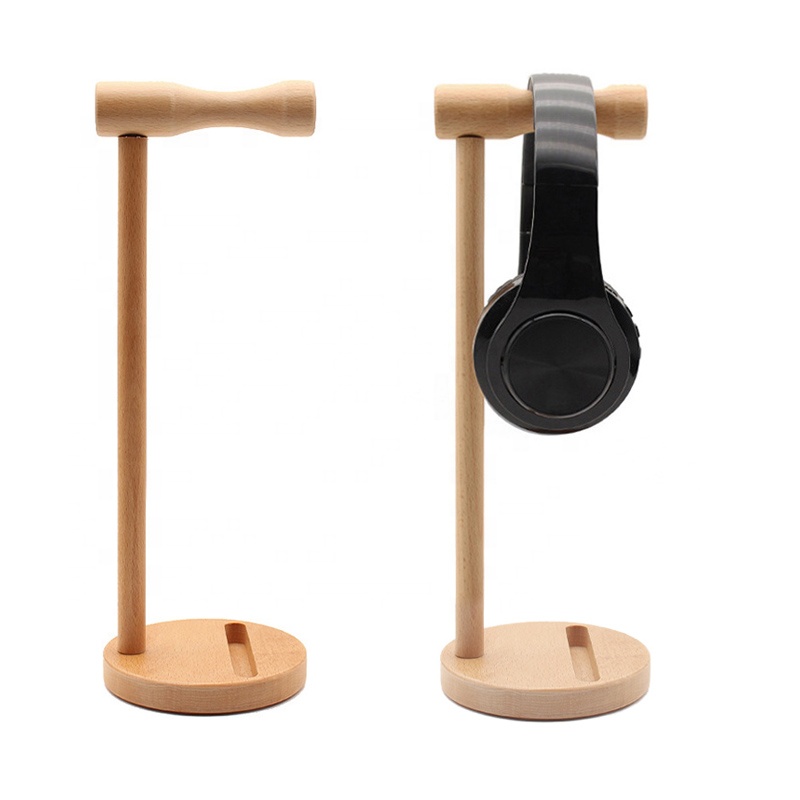 All Bamboo Headphone Stand Storage Display Rack Hanger Elegant All-Bamboo Product for Headphone Storage and Display