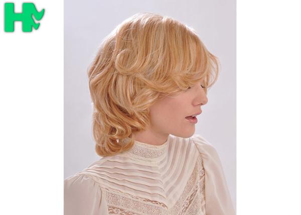 Loose Curly Wavy Short Synthetic Wig Natural Hairline , Non - Remy Hair Grade