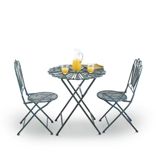 Foldable Table and Chair Patio Set Peacock-Inspired Bistro Set for Any Gathering