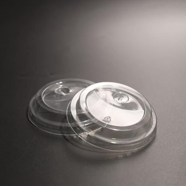 Round Plastic Cup Flat BPA Free PET Lid Transparent Color For Boba Cup