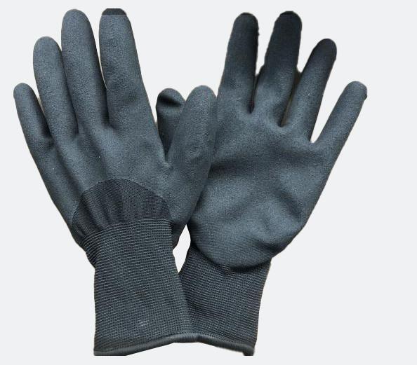 Thermal  Nitrile  Work Gloves  10G Acrylic Terry  Fleece Liner Cold Winter Work Gloves Construction Gloves