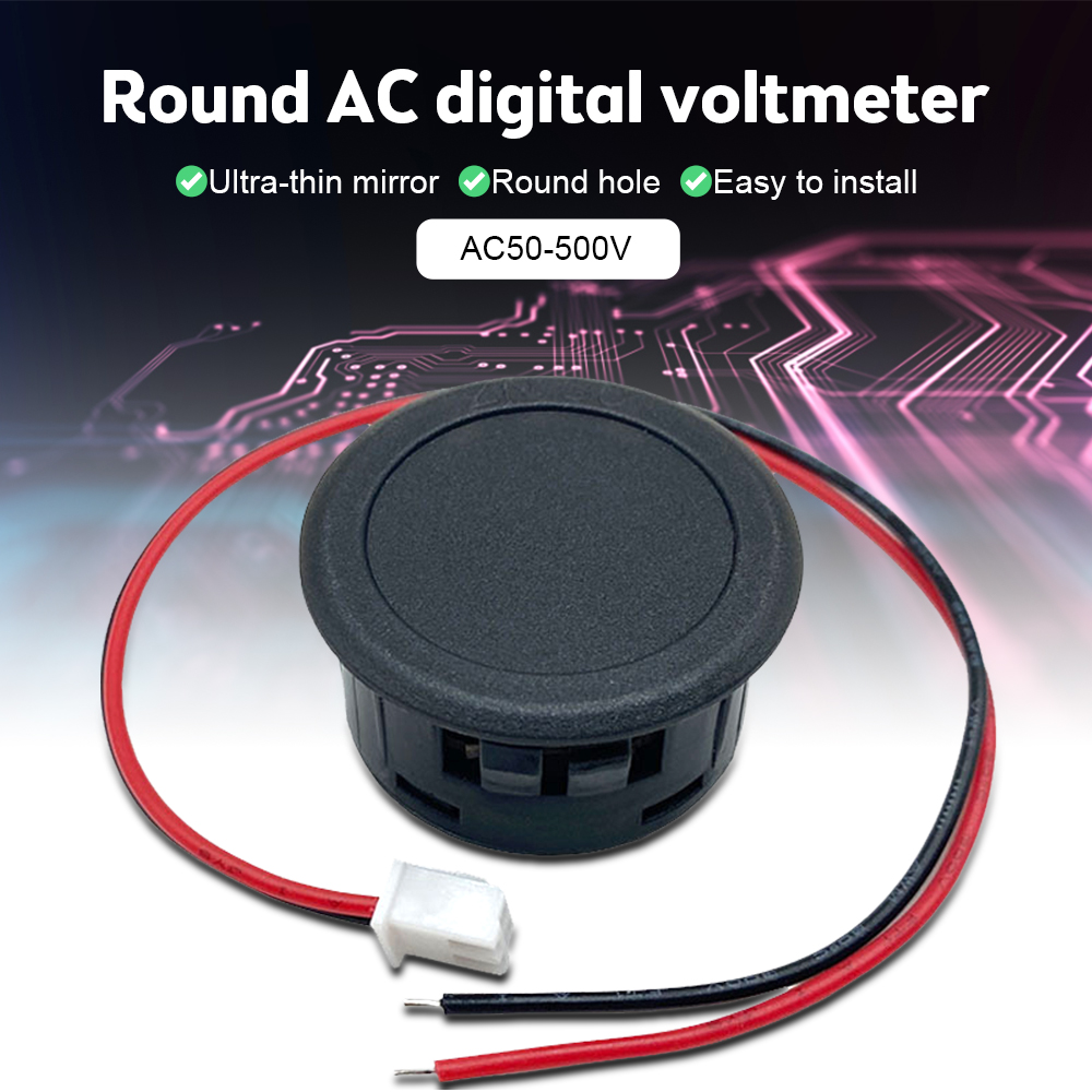 AC 50-100V Digital LED Voltmeter Car Voltage & Current Meter with Two-Wires Detector Tester Monitor Panel Display
