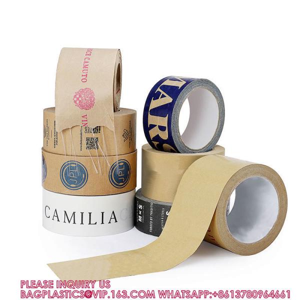 Customisable Logo Printed Shipping Eco Friendly Biodegradable Sealing Self-Adhesive Brown Kraft Paper Package Tape