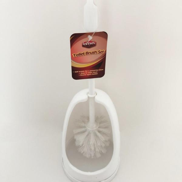 Semi Enclosed 12.5x12x40cm Strong Bristles Toilet Bowl Brush And Caddy
