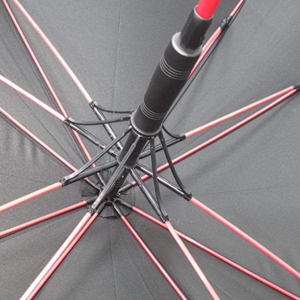 Square Shape 8 Ribs Storm Proof Umbrella With Reflective Logo Print And Skidproof Top