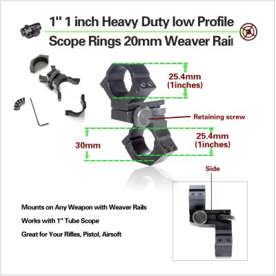 Low Profile Rifles Tactical Scope Rings With Picatinny Rail , Hunting Gun Accessories