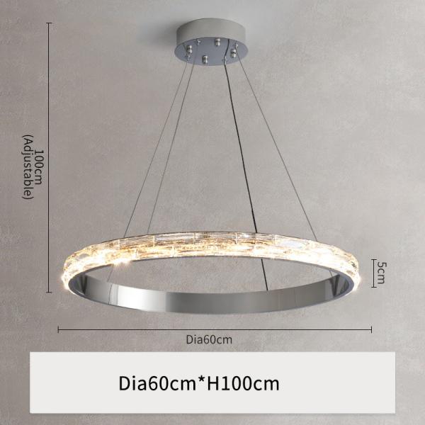 Silver Crystal Chandelier For Living Dining Room Luxury Ring Staircase pendant lighting for dining room(WH-CY-192)