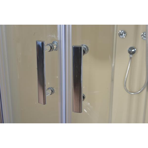 Circle Quadrant Shower Cabin with white acrylic tray  chrome aluminium