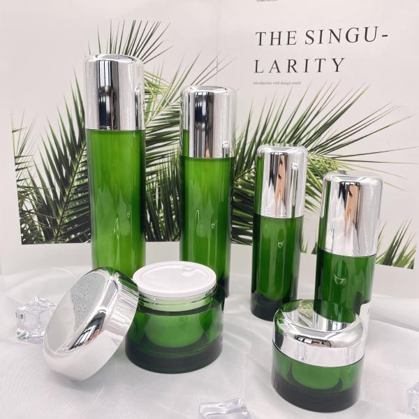 Round Cosmetic Pump Bottle Luxury Empty Containers 50ml 120ml Acrylic