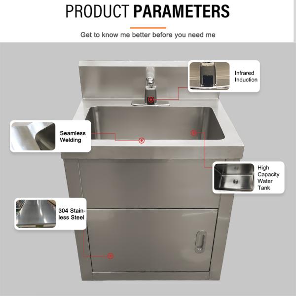 Lavoir à main pour une seule personne en acier inoxydable 304 avec options personnalisées