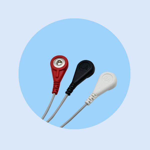 OEM D Type 3 Lead Dynamic Electrocardiograph Machine Recording Box 3 Lead Wire Buckle ECG Connection Medical Consumables