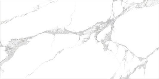 Carrara White Marble Look Ceramic Tile , Ink - Jet Printing Marble Kitchen Tiles