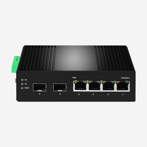 Interruptor esperto fácil industrial do ponto de entrada do gigabit de DC48V com 4 portos SR-SHG2206FPI do ponto de entrada 30W