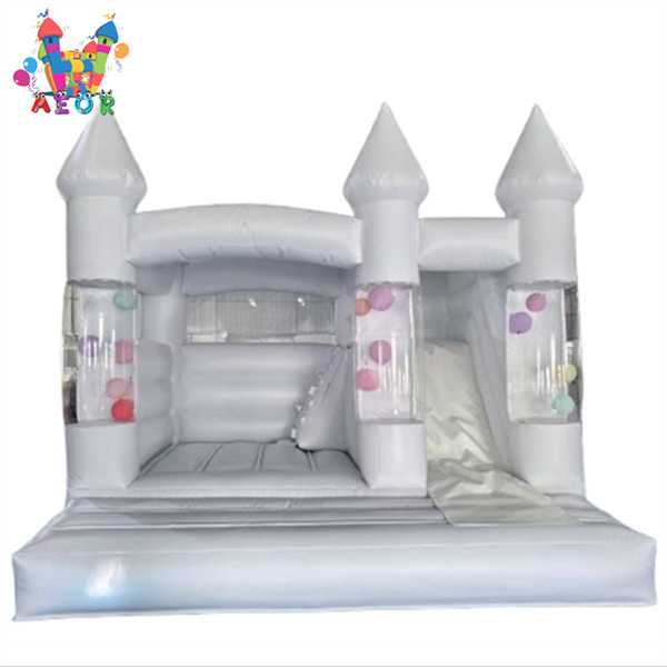 Горячая продажа Белый скачок Дом Пастель Прыжки Свадьба Скачок Замок Баллоны