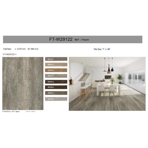 GKBM FT-W29122-1 183*1220mm Anti-slip Fireproof Gray Maple Stone Composite Click SPC Flooring