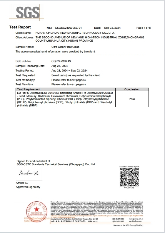 Hunan Xinghuai New Material Co., Ltd Certifications