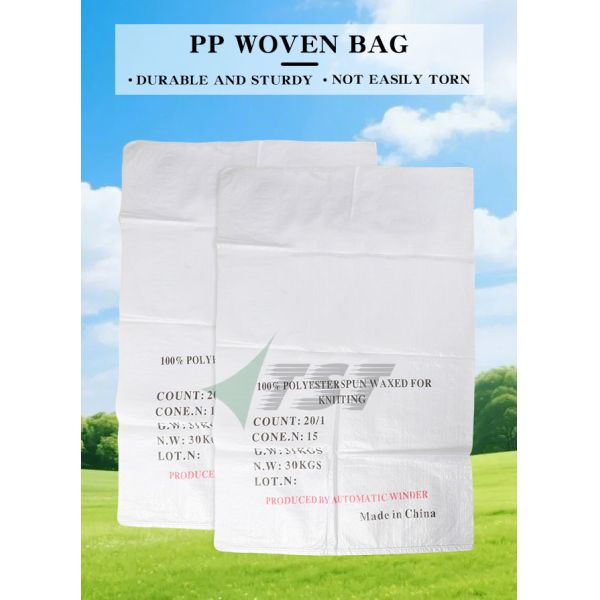 Customized White Poly PP Woven Bag For Industry Construction Agriculture With Printing