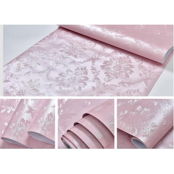 Eco Friendly Damask Self Adhesive Wallpaper With Warm Color For Living Room