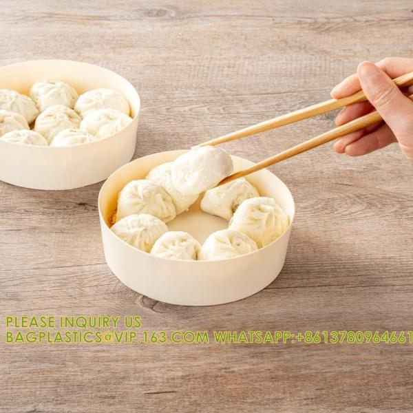 16 Ounce Food Containers, Wooden Bento Boxes - Grease Resistant, Small, Natural Poplar Disposable Wood Bowls